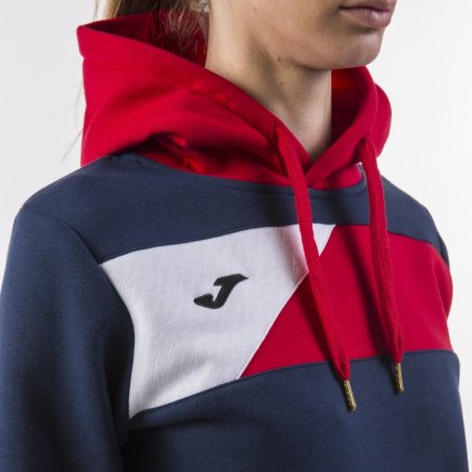 Спортивна кофта Joma CREW II 900443.306 жіноча колір: темно-синій/червоний/білий
