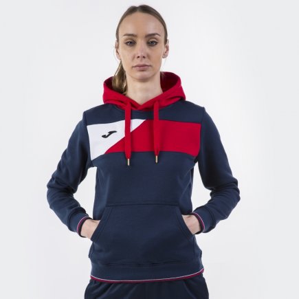 Спортивна кофта Joma CREW II 900443.306 жіноча колір: темно-синій/червоний/білий