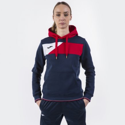 Спортивна кофта Joma CREW II 900443.306 жіноча колір: темно-синій/червоний/білий