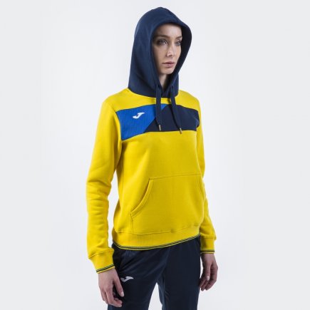 Спортивна кофта Joma CREW II 900443.903 жіноча колір: жовтий/темно-синій/блакитний