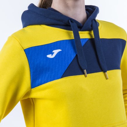 Спортивна кофта Joma CREW II 900443.903 жіноча колір: жовтий/темно-синій/блакитний
