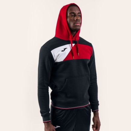 Толстовка Joma CREW II 100760.106 с капюшоном цвет: черный/красный