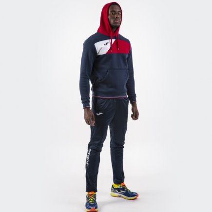Толстовка Joma CREW II 100760.306 с капюшоном цвет: синий/красный/белый