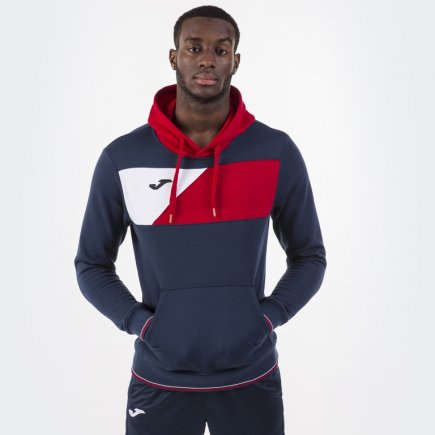 Толстовка Joma CREW II 100760.306 с капюшоном цвет: синий/красный/белый