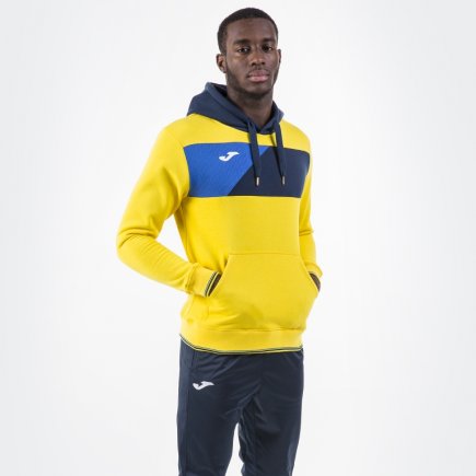 Толстовка Joma CREW II 100760.903 з капюшоном колір: синій/блакитний/жовтий