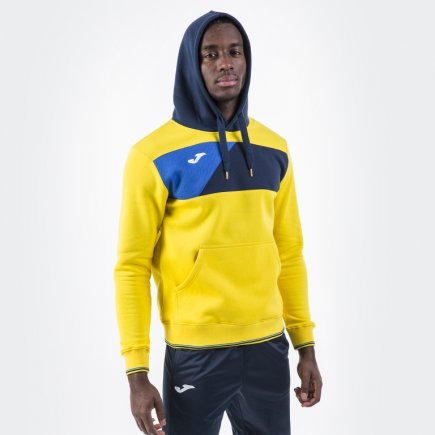 Толстовка Joma CREW II 100760.903 з капюшоном колір: синій/блакитний/жовтий