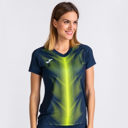 Футболка жіноча Joma Olimpia 900933.341 колір: темно-синій/жовтий