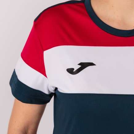 Футболка жіноча Joma CREW IV WOMAN 901039.336 колір: темно-синій/червоний/білий