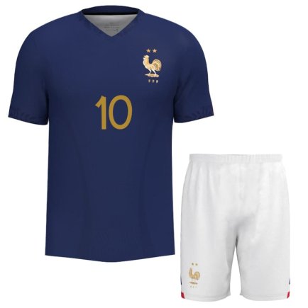 Футбольная форма сборная Франции Мбаппе 10 Чемпионат Мира 2022 (Mbappe 10 World Cup 2022) игровая/повседневная 10222904 цвет: темно-синий