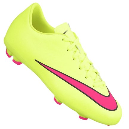 Бутсы Nike JR Mercurial VICTORY V FG 651634-760 цвет: салатовый/розовый детские (официальная гарантия)