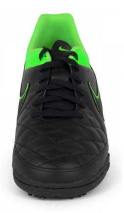 Сороконожки Nike JR Tiempo Genio Leather TF 631529-003 детские цвет: черный/салатовый (официальная гарантия)