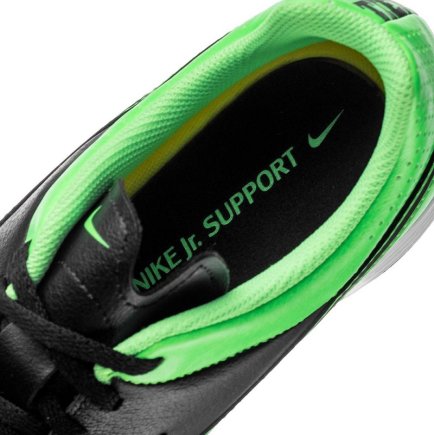 Сороконожки Nike JR Tiempo Genio Leather TF 631529-003 детские цвет: черный/салатовый (официальная гарантия)