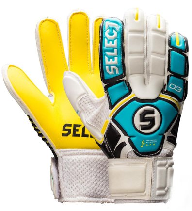 Вратарские перчатки Select 04 Hand Guard детские цвет: белый/желтый/голубой