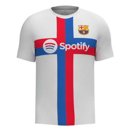 Новая Футболка Барселона Левандовски 9 (Barcelona Lewandowski 9) 2022-2023 игровая/повседневная 11220813 цвет: серый