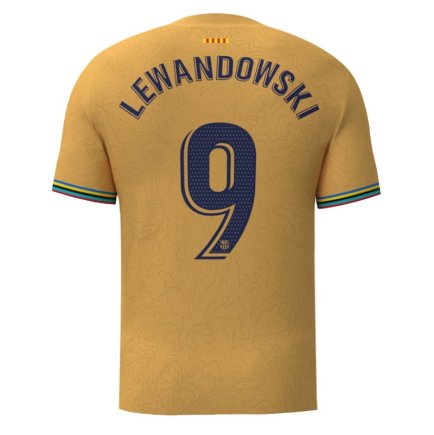 Футболка Барселона Левандовски 9 (Barcelona Lewandowski 9) 2022-2023 игровая/повседневная 11220403 цвет: желтый