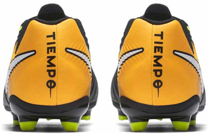 Бутсы Nike Tiempo Ligera IV FG 897725-008 детские цвет: чёрный/оранжевый (официальная гарантия)
