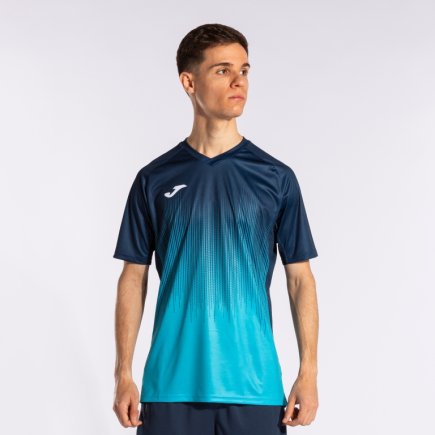 Футболка ігрова Joma TIGER IV 102764.013 колір: блакитний/темно-синій