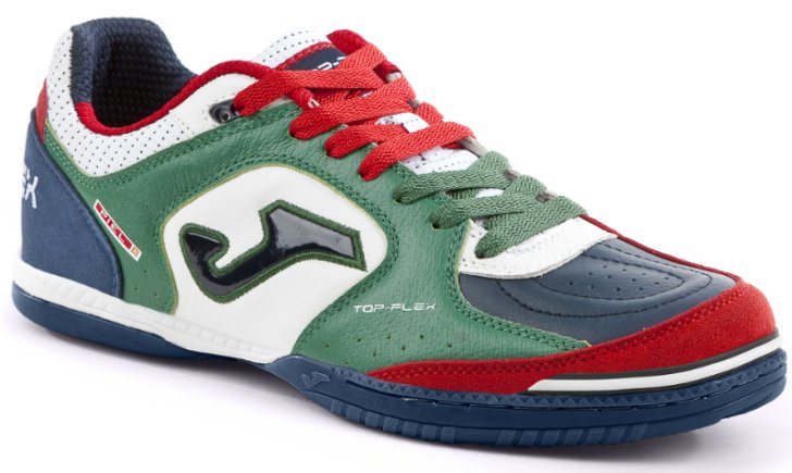 Обувь для зала (футзалки) Joma TOP FLEX TOPW.726.IN цвет: тёмно-синий/белый/зелёный/красный (официальная гарантия)