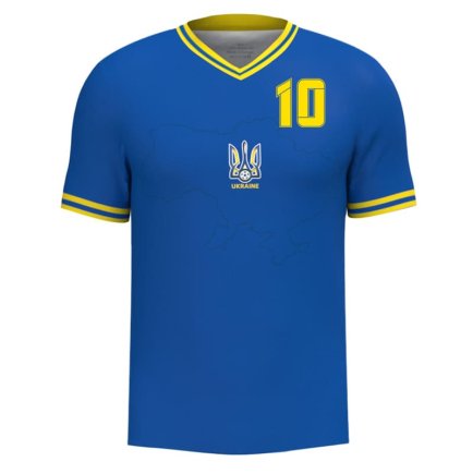 Футболка Украина Мудрик 10 (Mudryk 10 Ukraine) 2023-2024 игровая/повседневная 11229404 цвет: синий