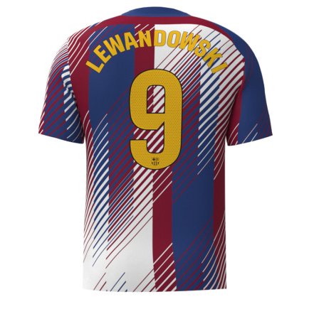 Новая Футбольная форма Барселона Левандовски 9 (Barcelona Lewandowski 9) 2023-2024 игровая/повседневная 12223212 цвет: темно-синий
