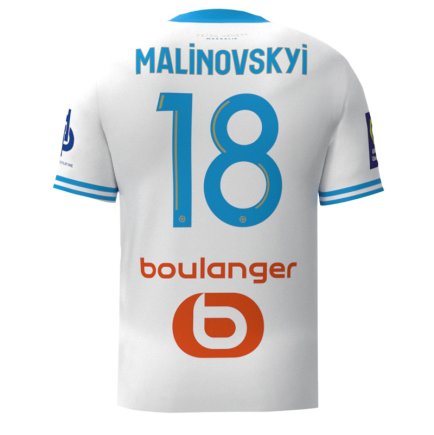Новая Футболка Олимпик Марсель Малиновский 18 (Olympic Marseille Malinovskyi 18) 2023-2024 игровая/повседневная 12224710 цвет: белый