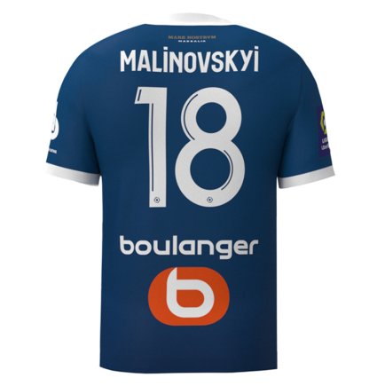 Новая Футболка Олимпик Марсель Малиновский 18 (Olympic Marseille Malinovskyi 18) 2023-2024 игровая/повседневная 12225112 цвет: темно-синий