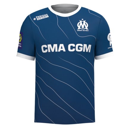 Новая Футболка Олимпик Марсель Обамеянг 10 (Olympic Marseille Aubameyang 10) 2023-2024 игровая/повседневная 12225512 цвет: темно-синий