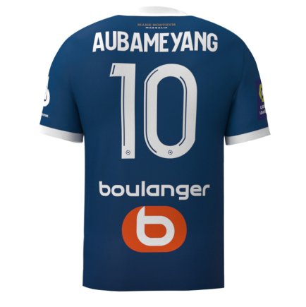 Новая Футболка Олимпик Марсель Обамеянг 10 (Olympic Marseille Aubameyang 10) 2023-2024 игровая/повседневная 12225512 цвет: темно-синий