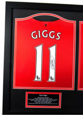 Футболки с автографами Манчестер Юнайтед Скоулз и Гиггз Manchester United (Giggs & Scholes) в рамке