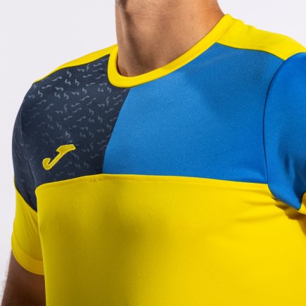 Футболка Joma MANGA CORTA CREW V 103084.907 цвет: желтый/синий