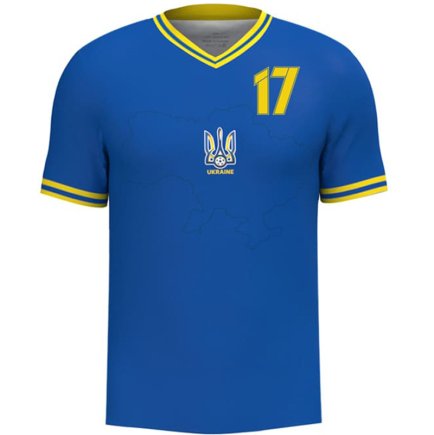 Футболка Украина Зинченко 17 (Zinchenko 17 Ukraine) 2023-2024 игровая/повседневная 13222804 цвет: синий