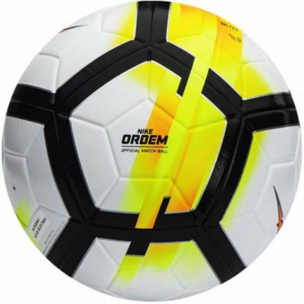Мяч футбольный Nike ORDEM-V 17/18 SC3128-100 размер 5 цвет: белый/чёрный  (официальная гарантия)