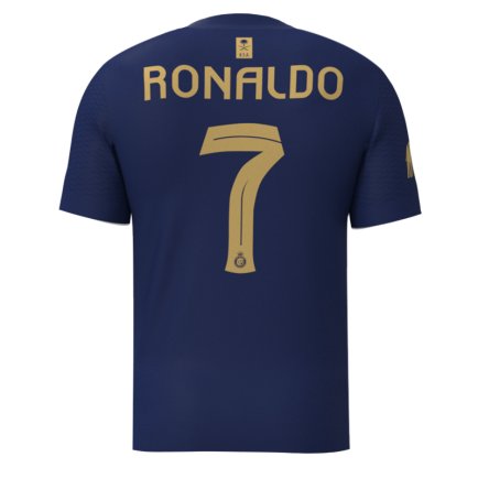 Новая Футболка Аль-Наср Рональдо 7 (Al Nassr Ronaldo 7) 2023-2024 игровая/повседневная 14224212 цвет: темно-синий