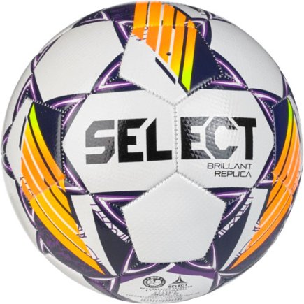 Мяч футбольный Select Brillant Replica v24 (096) размер 4 цвет: бело/фиолетовый