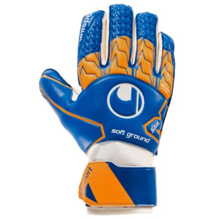 Вратарские перчатки Uhlsport Soft RF 101107501 детские цвет: синий/оранжевый