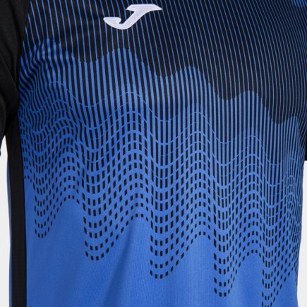 Футболка ігрова Joma TIGER VI 103679.701 колір: чорний/блакитний