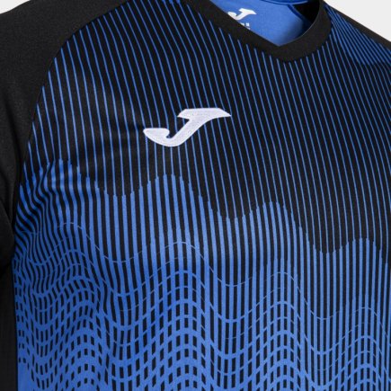 Футболка ігрова Joma TIGER VI 103679.701 колір: чорний/блакитний
