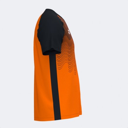 Футболка ігрова Joma TIGER VI 103679.881 колір: чорний/оранжевий