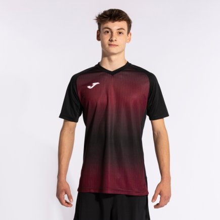 Футболка ігрова Joma TIGER V 103235.115 колір: бордовий/чорний
