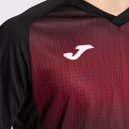 Футболка ігрова Joma TIGER V 103235.115 колір: бордовий/чорний