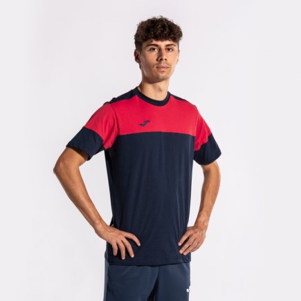 Футболка Joma MANGA CORTA CREW V 103296.336 цвет: темно-синий/красный