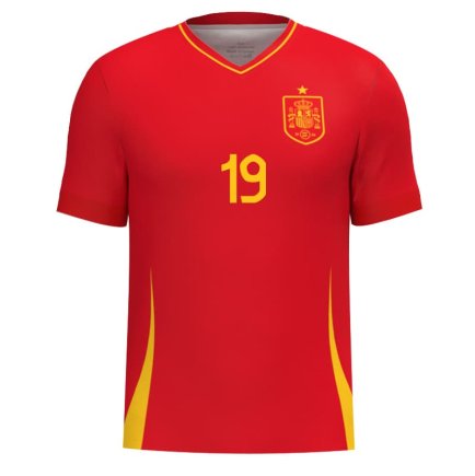 Футболка сборная Испании Ламин Ямал 19 Чемпионат Мира 2024 (Lamine Yamal 19 World Cup 2024) игровая/повседневная 15221102 цвет: красный