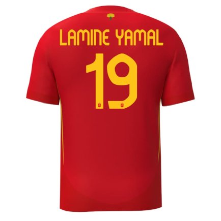 Футболка сборная Испании Ламин Ямал 19 Чемпионат Мира 2024 (Lamine Yamal 19 World Cup 2024) игровая/повседневная 15221102 цвет: красный