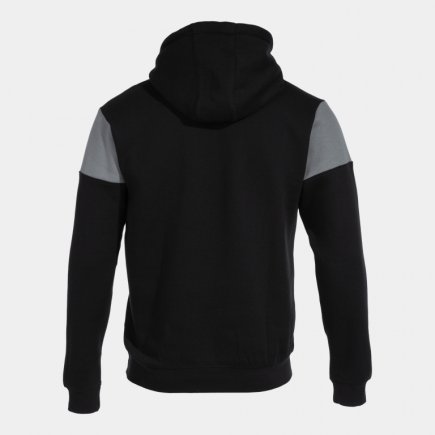 Толстовка Joma Crew V 103087.111 з капюшоном колір: чорний/сірий