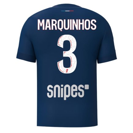 Футбольная форма ПСЖ Маркиньос 3 (PSG Marquinhos 3) 2024-2025 игровая/повседневная 15223512 цвет: темно-синий