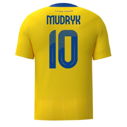 Новая Футболка Украина Мудрик 10 (Ukraine Mudryk 10) 2024-2025 игровая/повседневная 15225003 цвет: желтый