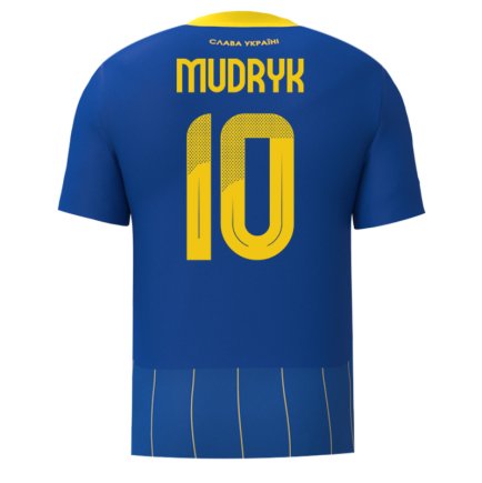 Новая Футболка Украина Мудрик 10 (Mudryk 10 Ukraine) 2024-2025 игровая/повседневная 15225804 цвет: синий