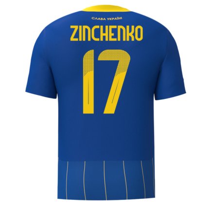 Новая Футболка Украина Зинченко 17 (Zinchenko 17 Ukraine) 2024-2025 игровая/повседневная 15225604 цвет: синий