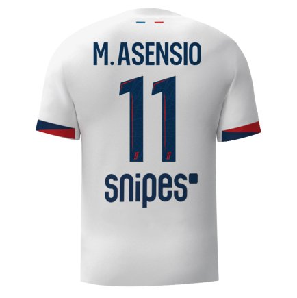 Футболка ПСЖ М. Асенсио 11 (PSG M. Asensio 11) 2024-2025 игровая/повседневная 15227810 цвет: белый