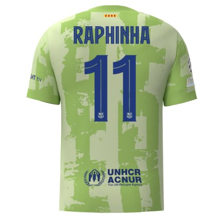 Футболка Барселона Рафинья 11 (Barcelona Raphinha 11) 2024-2025 игровая/повседневная 15232307 цвет: зеленый